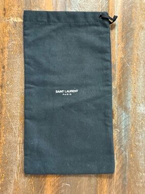 Yves Saint Laurent Paris 9.5”x 5.5” Black Dust Bag w/Drawstring Closure EUC